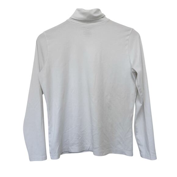 LL Bean White Supima Cotton Turtleneck Sz M - Picture 3 of 3